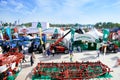 KROPIVNITSKIY; UKRAINE Ã¢â¬â 22 September; 2017: Panoramic view agricultural exhibition Agroexpo-2017. Exhibitors, Visitors